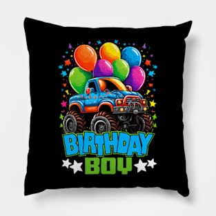 Birthday Monster Truck Boy Kids Pillow