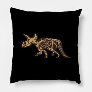 Triceratops Skeleton T-shirt, Dinosaur Shirt, Horned Dino Tee, Paleontologists Tshirt, Prehistoric Repitles Skeleton Bones Pillow