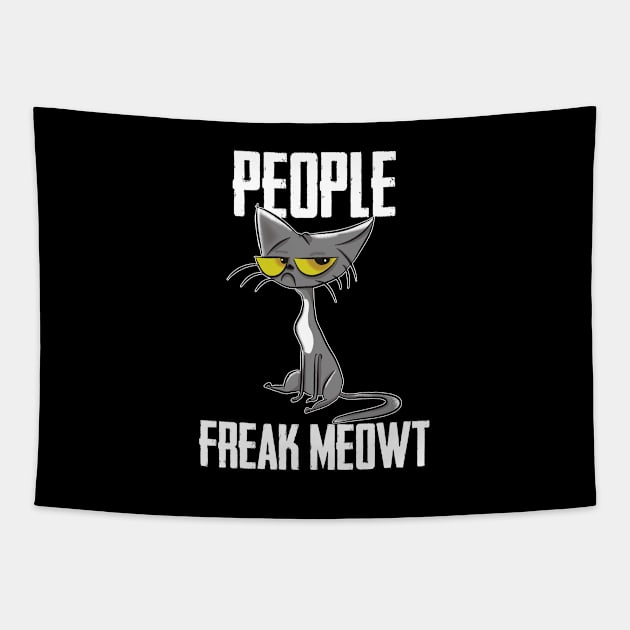 People - People Freak Meowt Tapestry by Kudostees