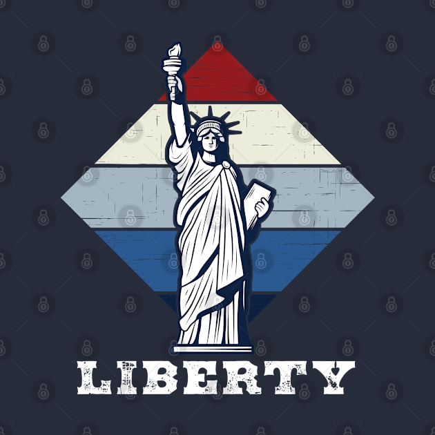 Patriotic American Statue of Liberty Retro Distressed by CoffeeandTeas