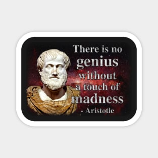 There is No Genius Without a Touch of Madness - Aristotle Quote Magnet