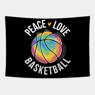Peace Love Basketball Funny Basketball Gift Tapestry