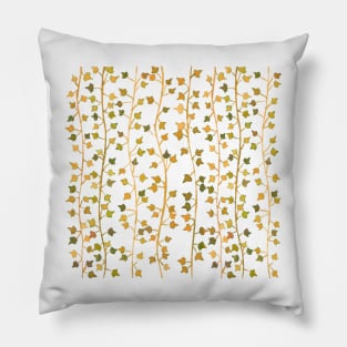 Watercolor Vines Pattern - Autumn Orange Pillow