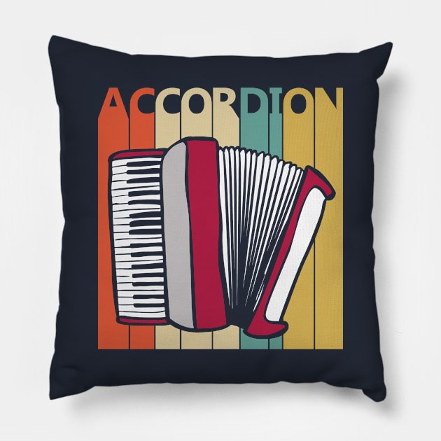 Vintage Accordion Player Gift Pillow by GWENT