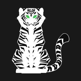 White Minimalist Tiger T-Shirt