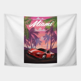 Miami Sports car Tapestry