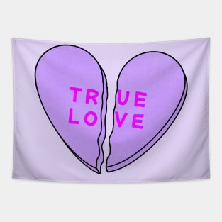 Broken Candy Hearts Purple Tapestry