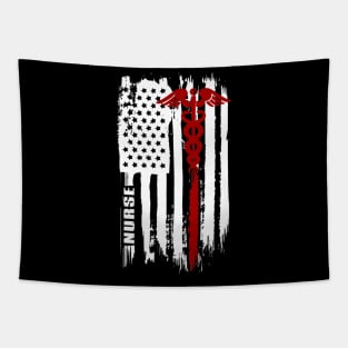 American Flag Nurse Shirt USA Nurses Gift Tapestry