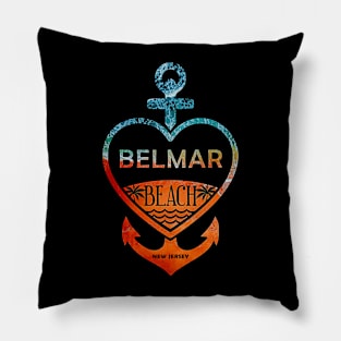 Belmar Beach, New Jersey, Sandy Heart Ship Anchor Pillow