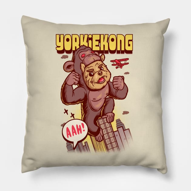 Yorkie Kong Pillow by supernunal