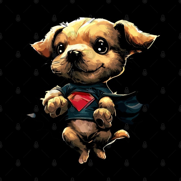 Superhero retro puppy dog by TomFrontierArt