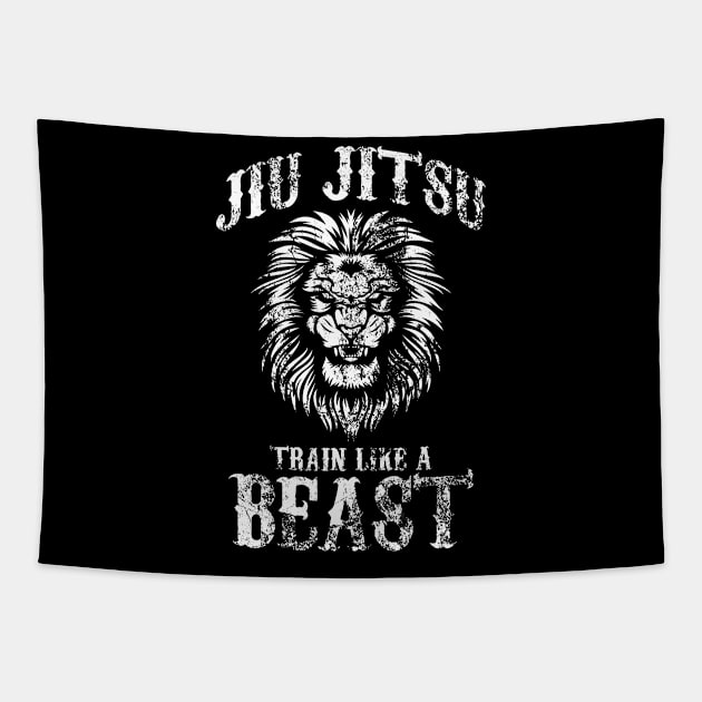 Brazilian Jiu Jitsu Train Like a Beast Distressed Tapestry by theperfectpresents