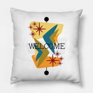 Mid Century Modern Welcome Pillow