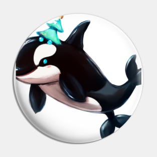 Cute Orca Drawing Pin