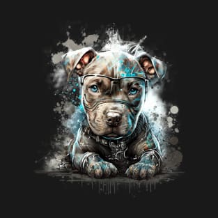 Pitbull Puppy doggy dog Sci-fi T-Shirt