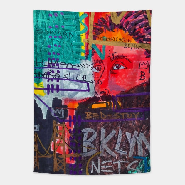 BED-STUY Tapestry by Basquiat