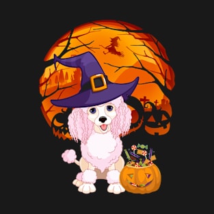 Poodle pumpkin witch T-Shirt