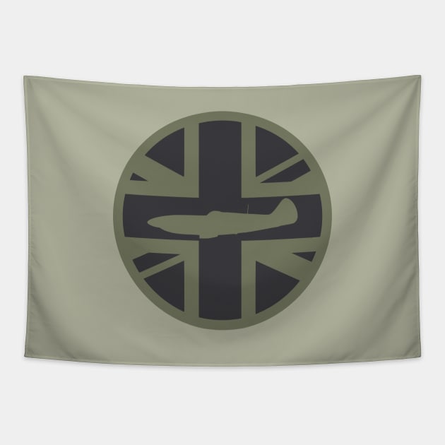 Supermarine Spitfire Union Jack Desert Patch Tapestry by Firemission45