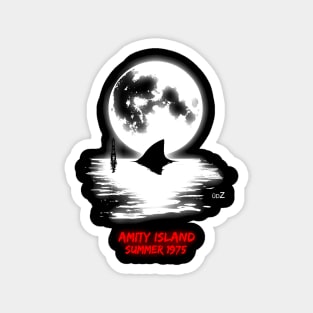 Jaws full moon graphic Magnet