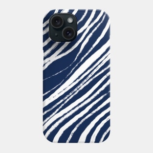 Navy Blue and White Abstract Pattern Phone Case