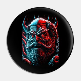 Evil Santa Heavy Metal Christmas Pin