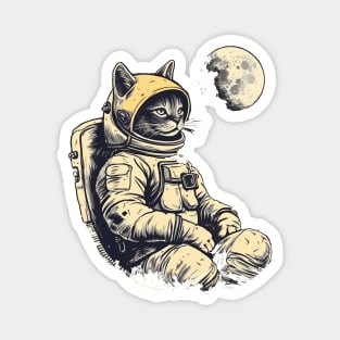 Moonlit Space Cat Magnet