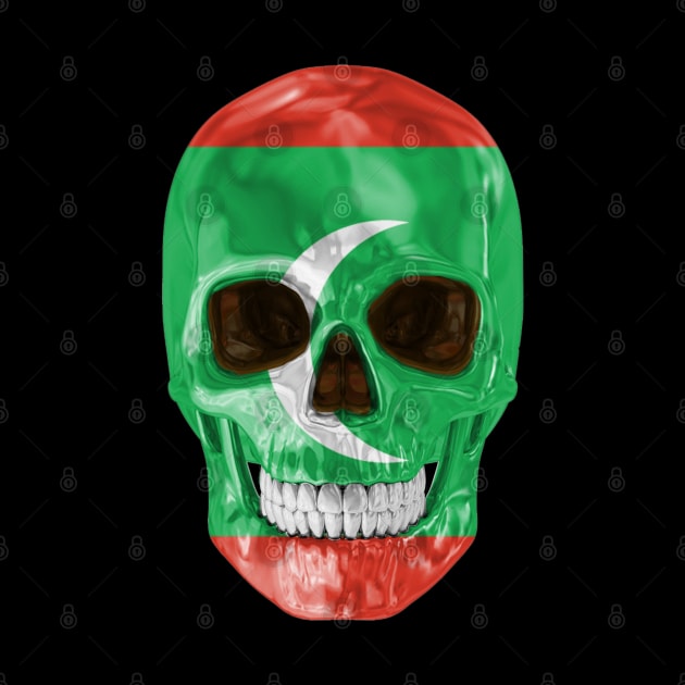 Maldives Flag Skull - Gift for Maldivian With Roots From Maldives by Country Flags