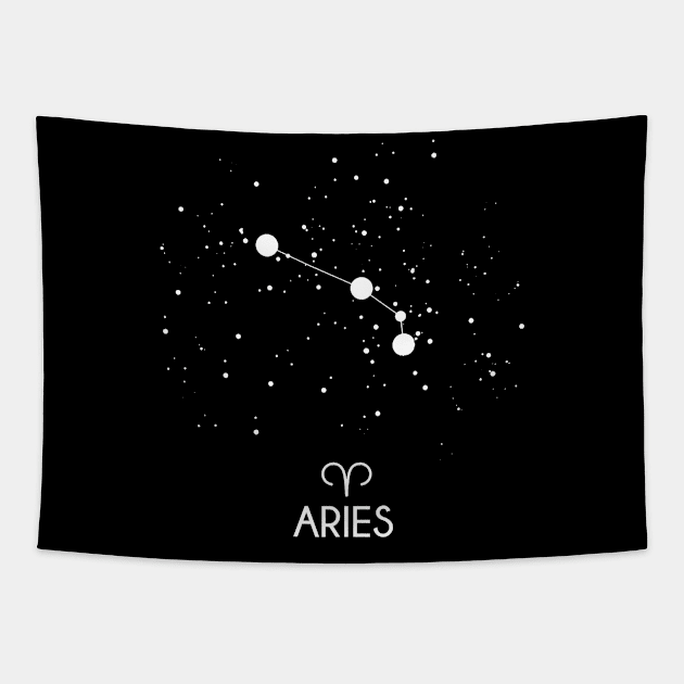 Aries Constellation Zodiac Symbol Tapestry by Wolfek246