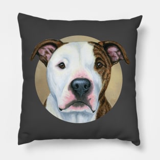 Brindle and White Pitbull Terrier Dog Pillow