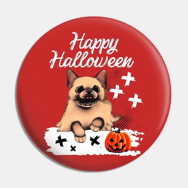 Cute Halloween Australian Cattle Dog Puppy in Halloween Ghost Pumpkin Season Pin by Mochabonk