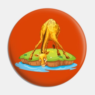 Giraffe Drinking Pin