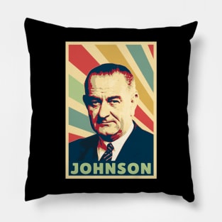 Lyndon B Johnson Vintage Colors Pillow