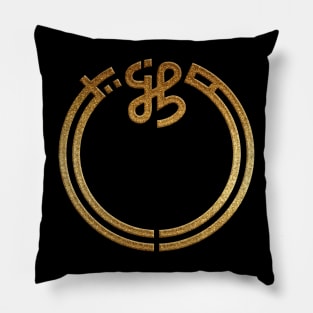 Niigata Prefecture Symbol in Gold Faux Pillow