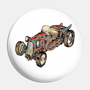 Hot rod Number Two with colors Pin