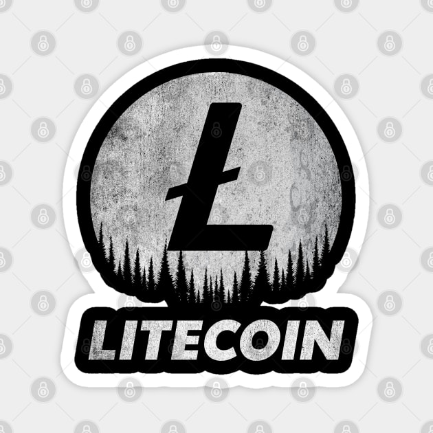 Vintage Litecoin Lite Coin LTC To The Moon Crypto Token Cryptocurrency Wallet Birthday Gift For Men Women Kids Magnet by Thingking About