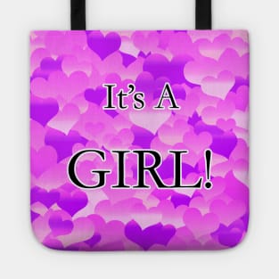 It's A Girl! Lavender Hearts Tote