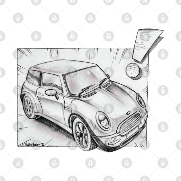 Mini Cooper pencil sketch by Illustratorator