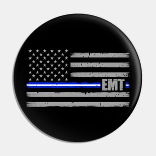 Emergency Medical Technician - Thin White Line Flag Pin