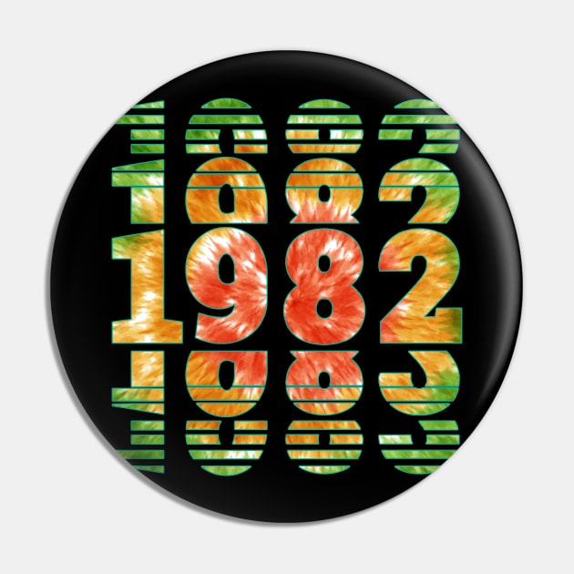 Tie Dye 1982 Birthday Pin by sevalyilmazardal