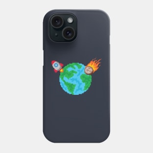 Comet Hitting Earth, Escape By Rocket Phone Case