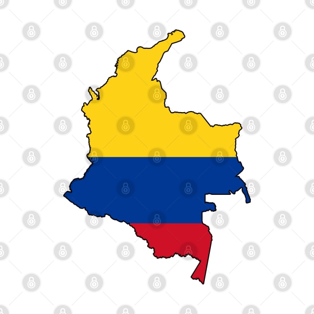 Colombia Flag Map by Historia