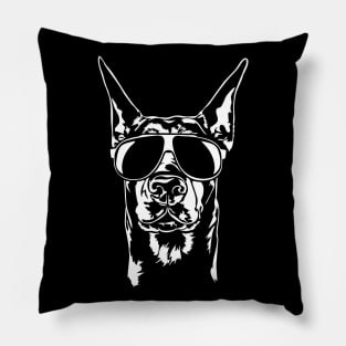 Funny Proud Doberman sunglasses cool dog Pillow