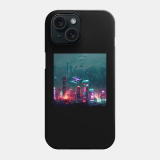 Flight Zone - Cyberpunk Cityscape Skyline Phone Case