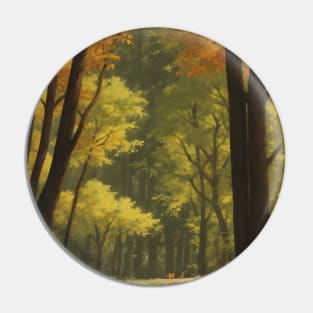 Autumn Scene - Fall in a Maple Forest Pin