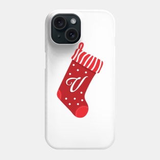 Christmas Stocking with the Letter V Phone Case