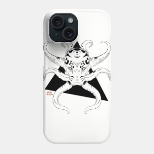 Mysteries Of The Deep - Geometric - Symmetrical - Black Octopus Phone Case