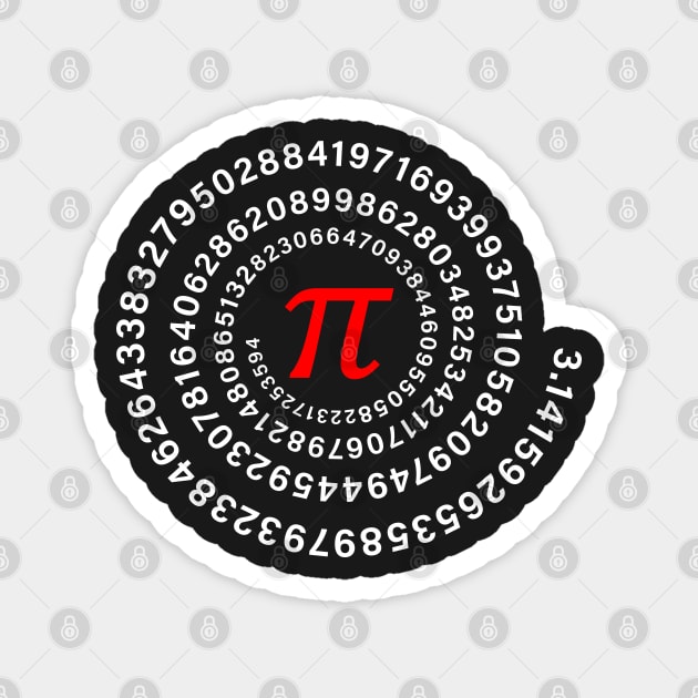 Pi, π, Spiral, Science, Mathematics, Math, Irrational Number, Sequence Magnet by ScienceCorner