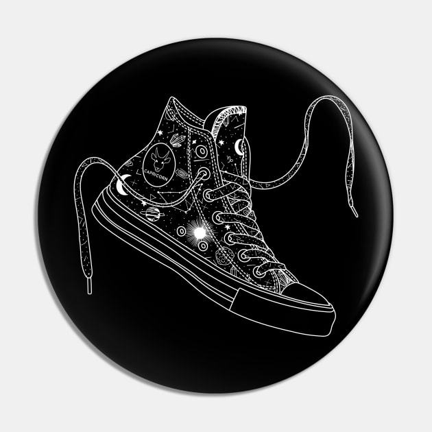 Capricorn high tops - Black &amp; White Pin by MickeyEdwards