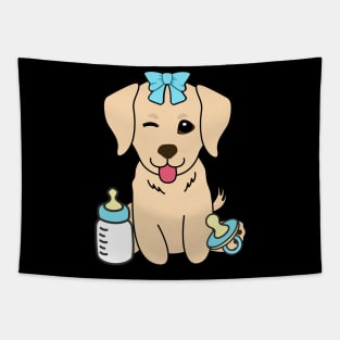 Cute golden retreiver is a baby Tapestry