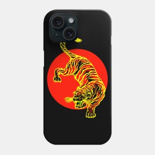 Red and Yellow Tiger Circle Phone Case